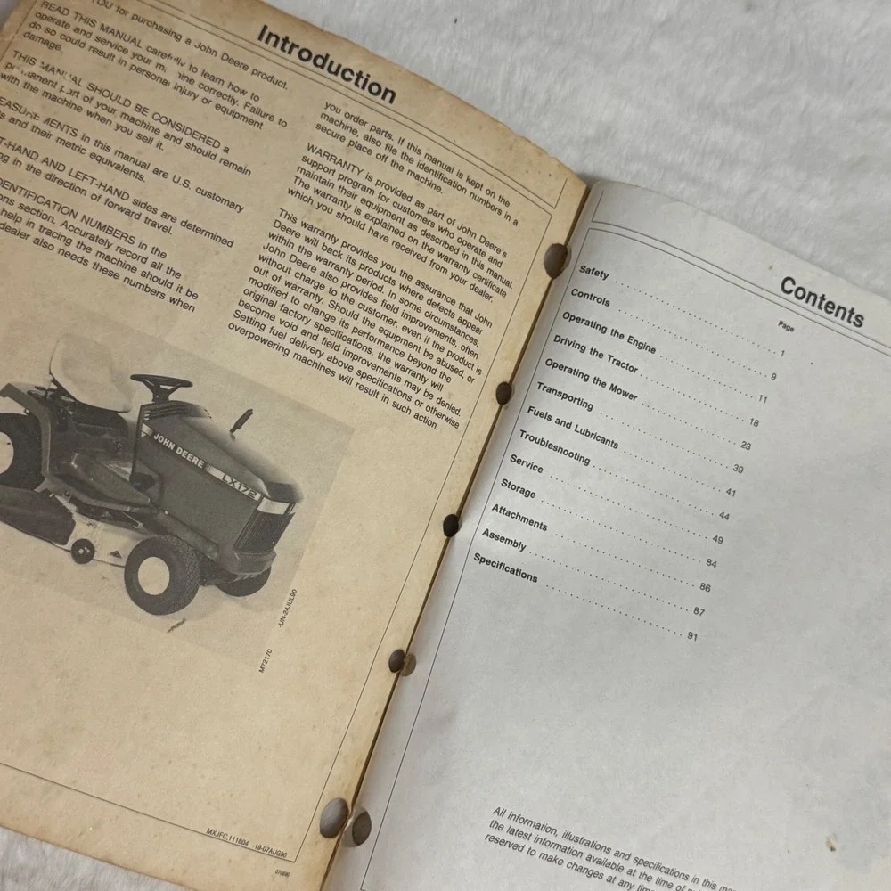 John Deere LX172 LX176 LX178 LX186 Lawn Tractor Operators Manual OMM111804
